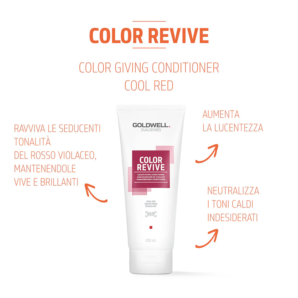 Goldwell Dualsenses Color Revive Cool Red Conditioner 200ml - balsamo per tutti i tipi di capelli rossi - Image 2