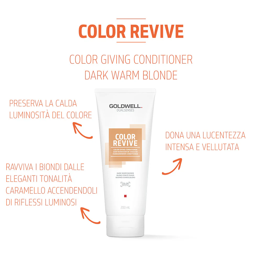 Goldwell Dualsenses Color Revive Dark Warm Blonde Conditioner 200ml - balsamo per tutti i tipi di capelli biondi - Image 2