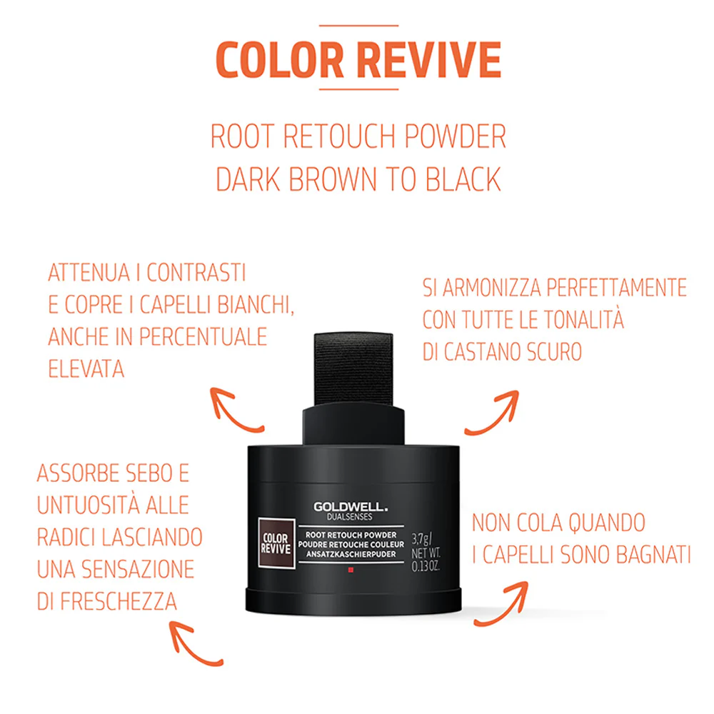 Goldwell Dualsenses Color Revive Root Retouch Dark Brown To Black 3,7g -  ritocco per radici per tutti i tipi di capelli - Image 2