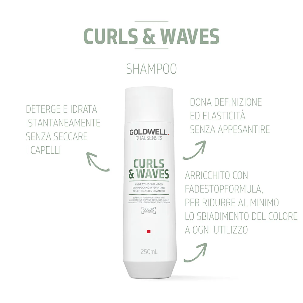 Goldwell Dualsenses Curls & Waves Hydrating Shampoo 250ml - shampoo idratante per capelli ricci o mossi - Image 2