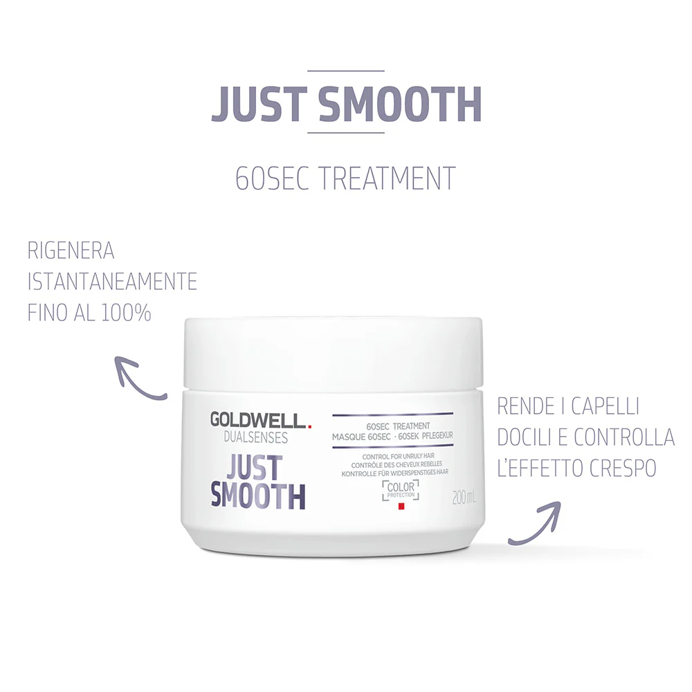 Goldwell Dualsenses Just Smooth 60Sec Treatment 200ml - trattamento per capelli indisciplinati e crespi - Image 2