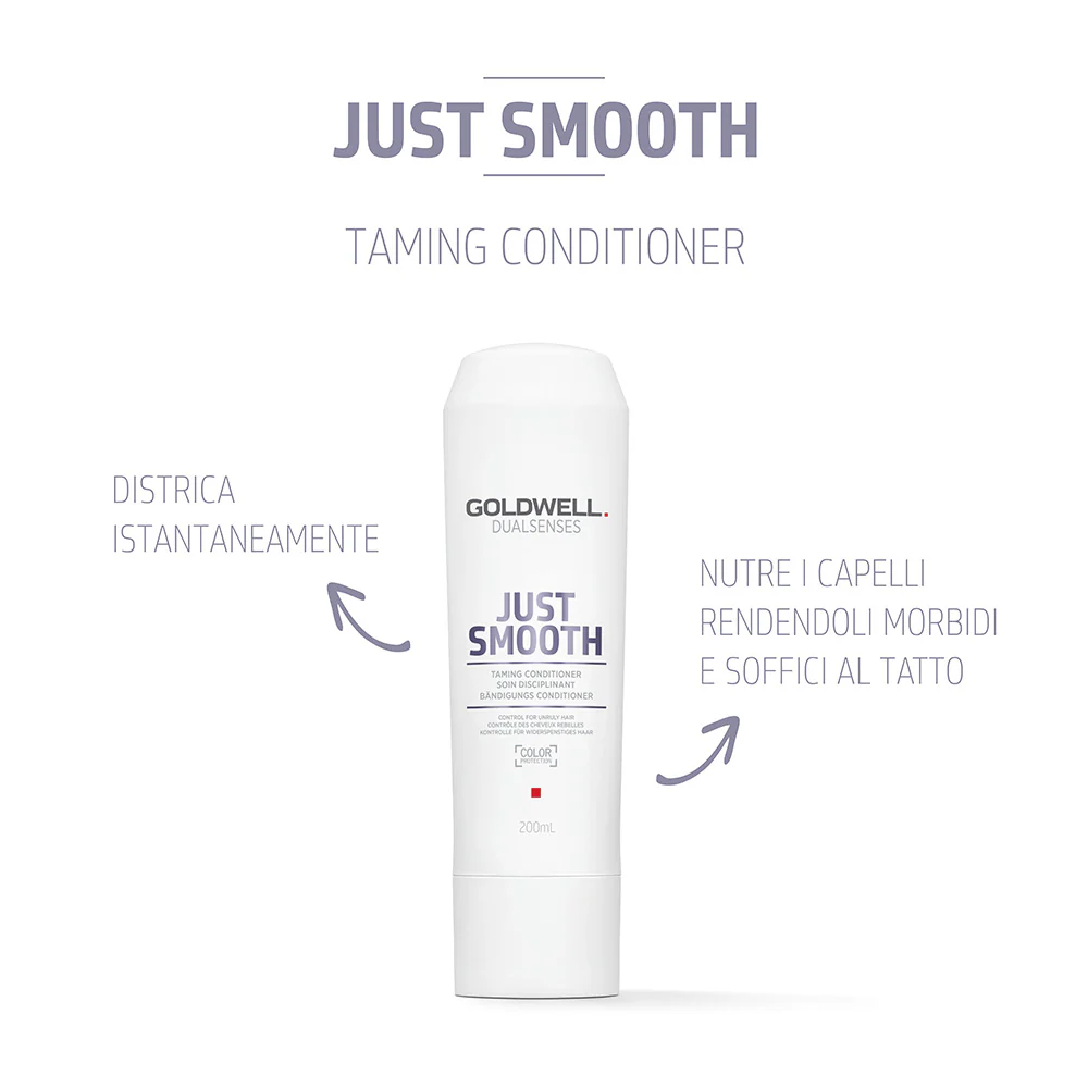 Goldwell Dualsenses Just Smooth Taming Conditioner 200ml - balsamo disciplinante per capelli indisciplinati e crespi - Image 2