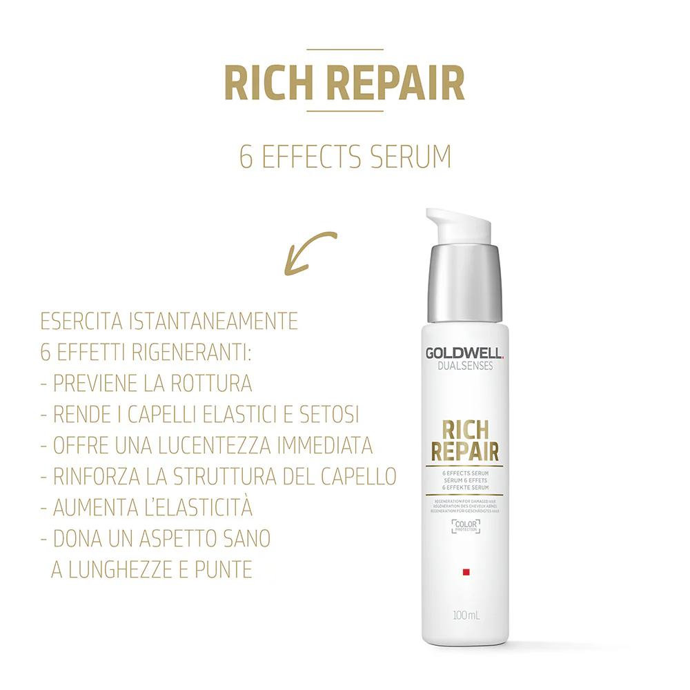 Goldwell Dualsenses Rich Repair 6 Effects Serum  100ml - siero 6 effects per capelli secchi o danneggiati - Image 2