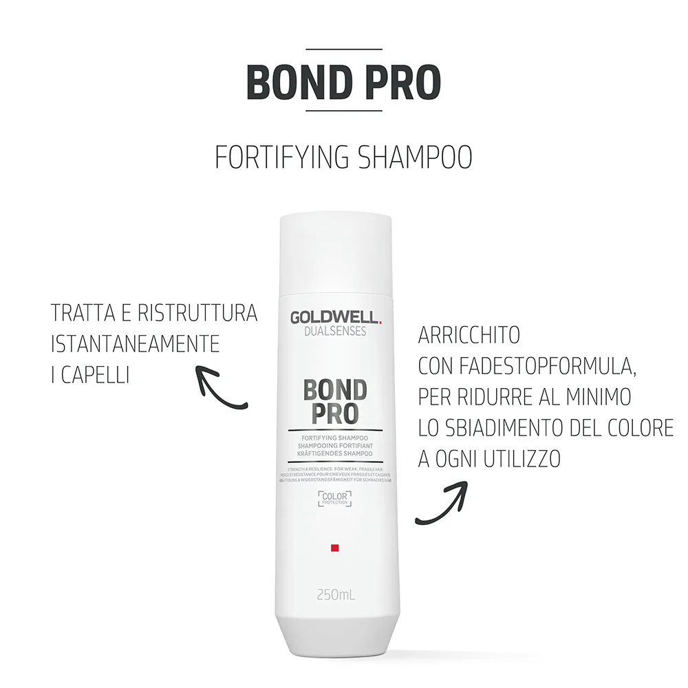 Goldwell Dualsenses Bond Pro Fortifying Shampoo 250ml - shampoo per capelli fragili e sfibrati - Image 2