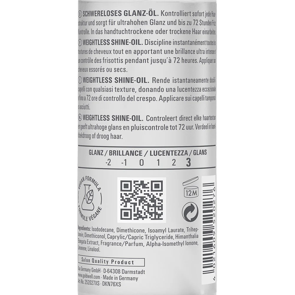 Goldwell Stylesign Weightless Shine-Oil 100ml - olio leggero anticrespo - Image 2