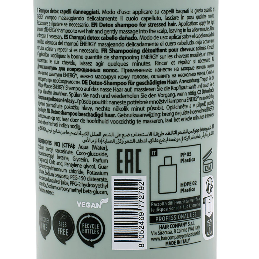 Hair Company Crono Age  Energy Shampoo Detox 300ml - shampoo detox - Image 2