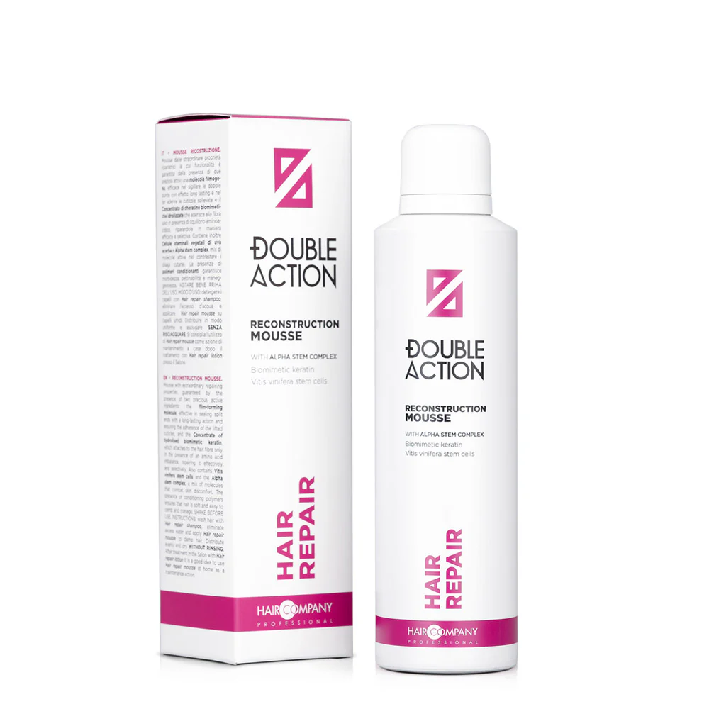 Hair Company Double Action Reconstruction Mousse 200ml - mousse ricostruzione - Image 2