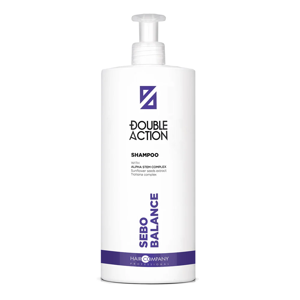 Hair Company Double Action Sebo Balance Shampoo 1000ml - shampoo antisebo