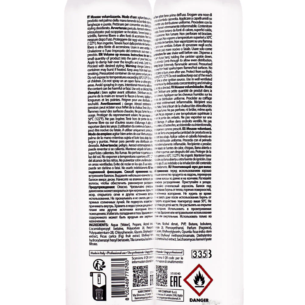 Hair Company Inimitable Style Density3 Volume Up Mousse 250ml – schiuma volumizzante per capelli fini - Image 2