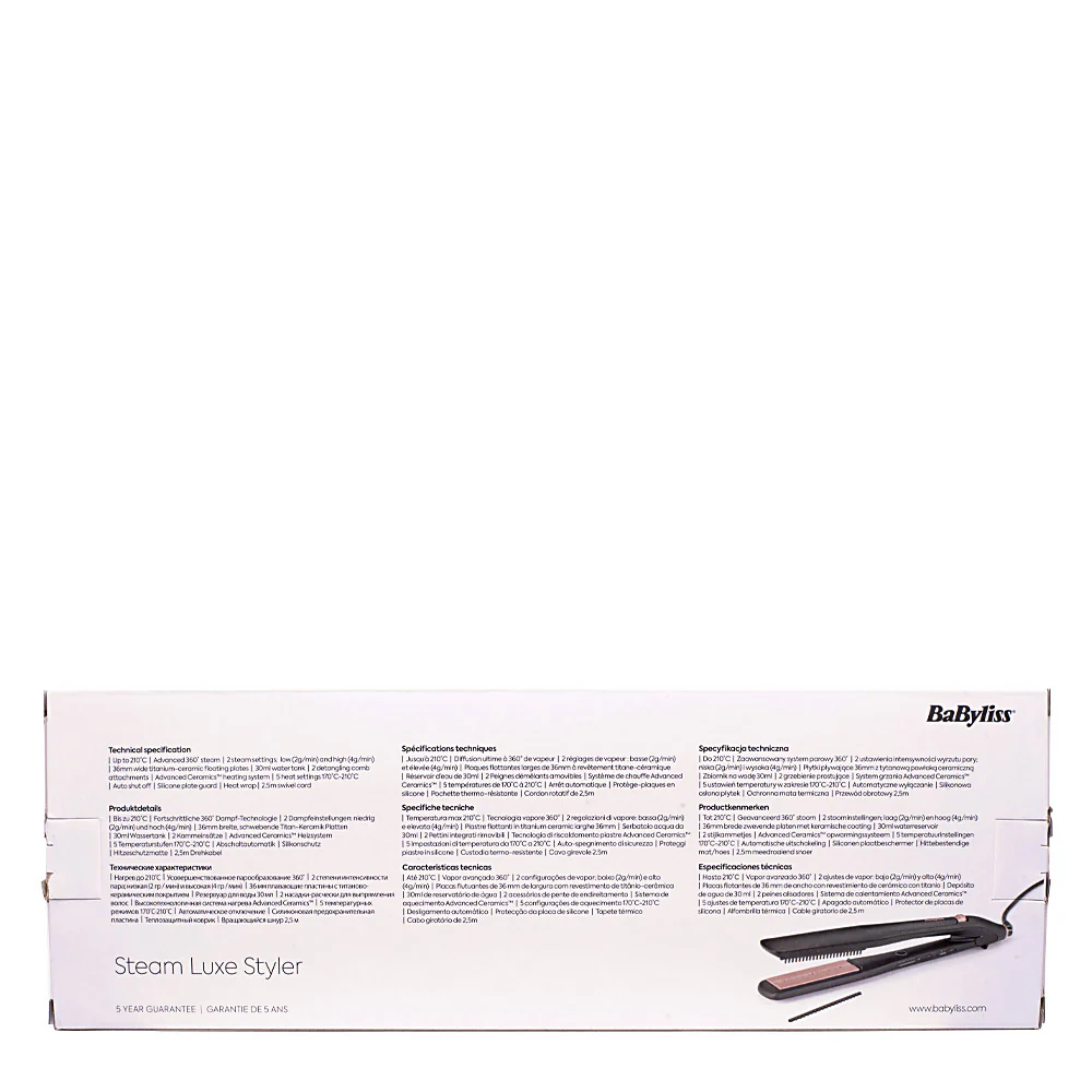 Hair Gallery Resi Come Nuovi Babyliss 4 Steam Luxe Styler Ultimate Smooth Conditioning - imballaggio danneggiato - Image 4