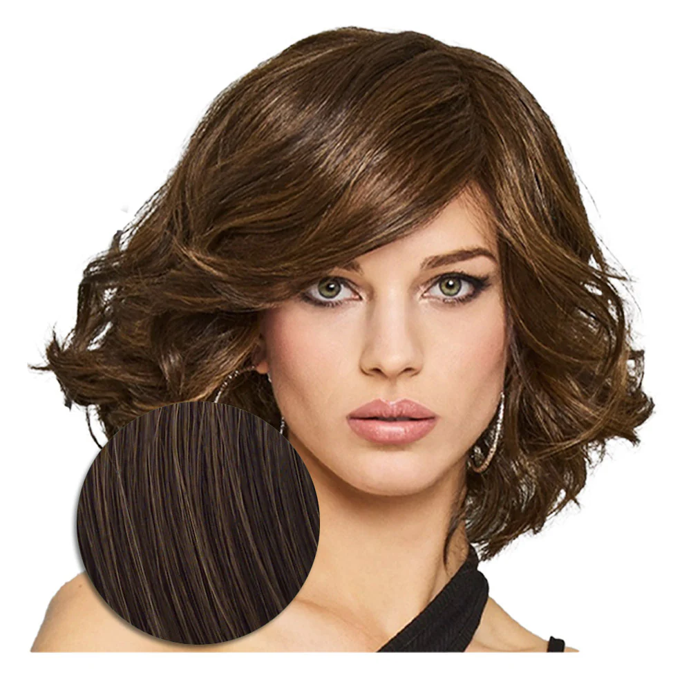 Hairdo Bombshell Bob Parrucca Castano Medio Ramato - parrucca taglio medio