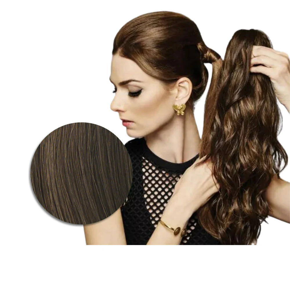 Hairdo Coda con Onde con Mollettone Castano Chiaro 46cm - coda onde - Image 2