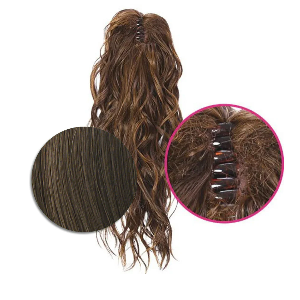 Hairdo Coda con Onde con Mollettone Castano Chiaro 46cm - coda onde - Image 3