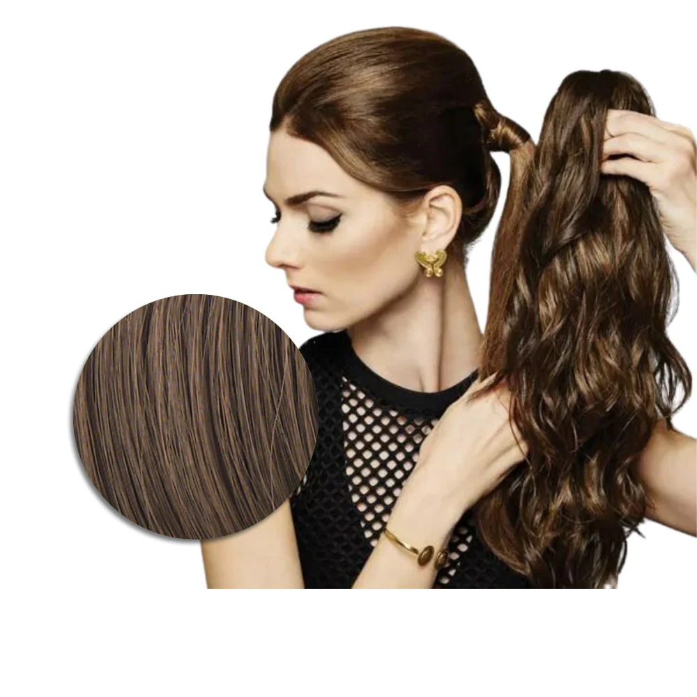 Hairdo Coda con Onde con Mollettone Castano Chiaro Dorato 46cm - coda onde - Image 2
