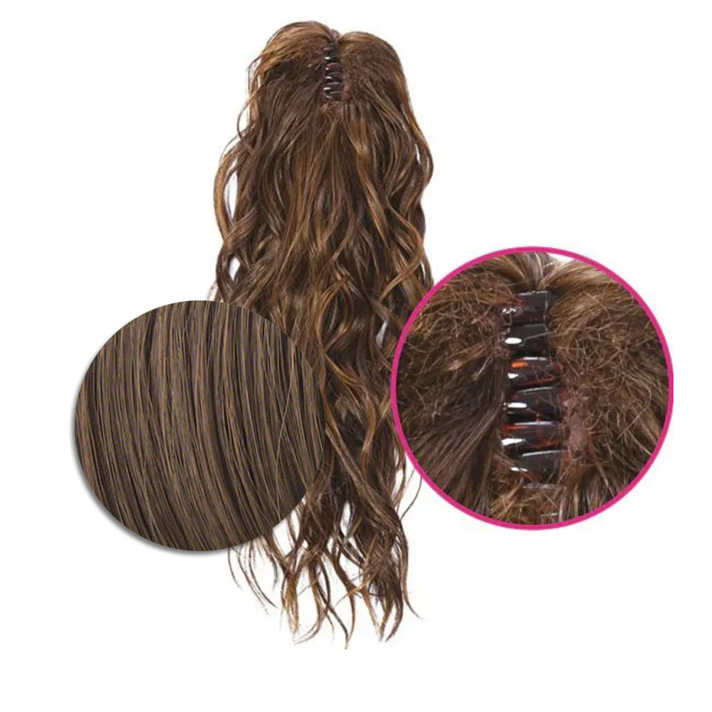 Hairdo Coda con Onde con Mollettone Castano Chiaro Dorato 46cm - coda onde - Image 3