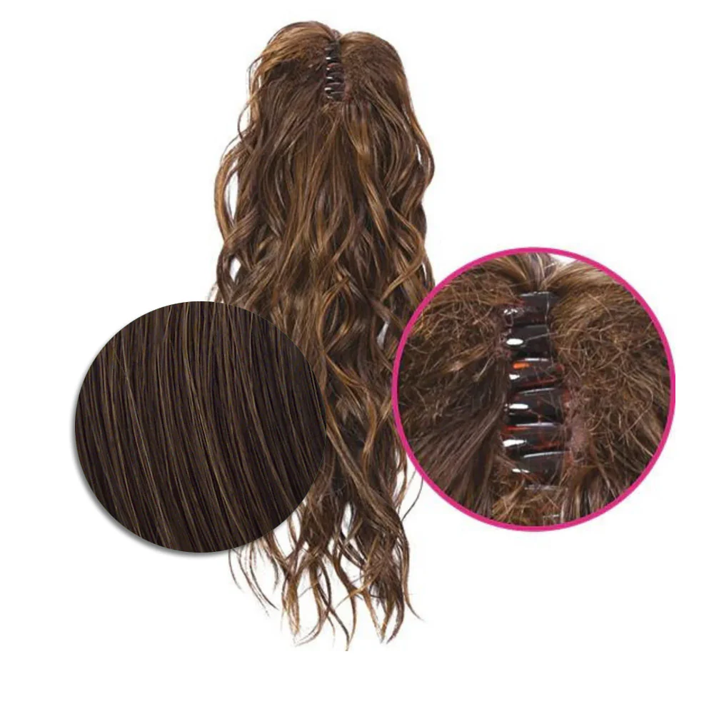 Hairdo Coda con Onde con Mollettone Castano Medio Ramato 46cm - coda onde - Image 3