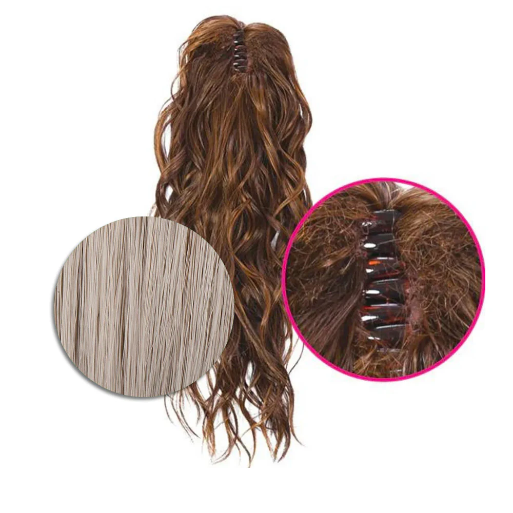 Hairdo Coda con Onde con Mollettone R56/60 Grigio Chiaro 46cm - coda onde - Image 3