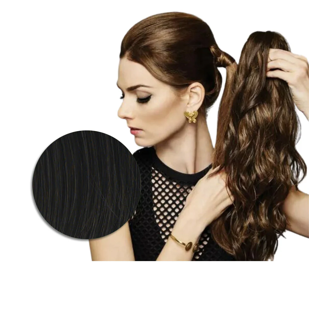 Hairdo Coda con Onde con Mollettone Nero 46cm - coda onde - Image 2