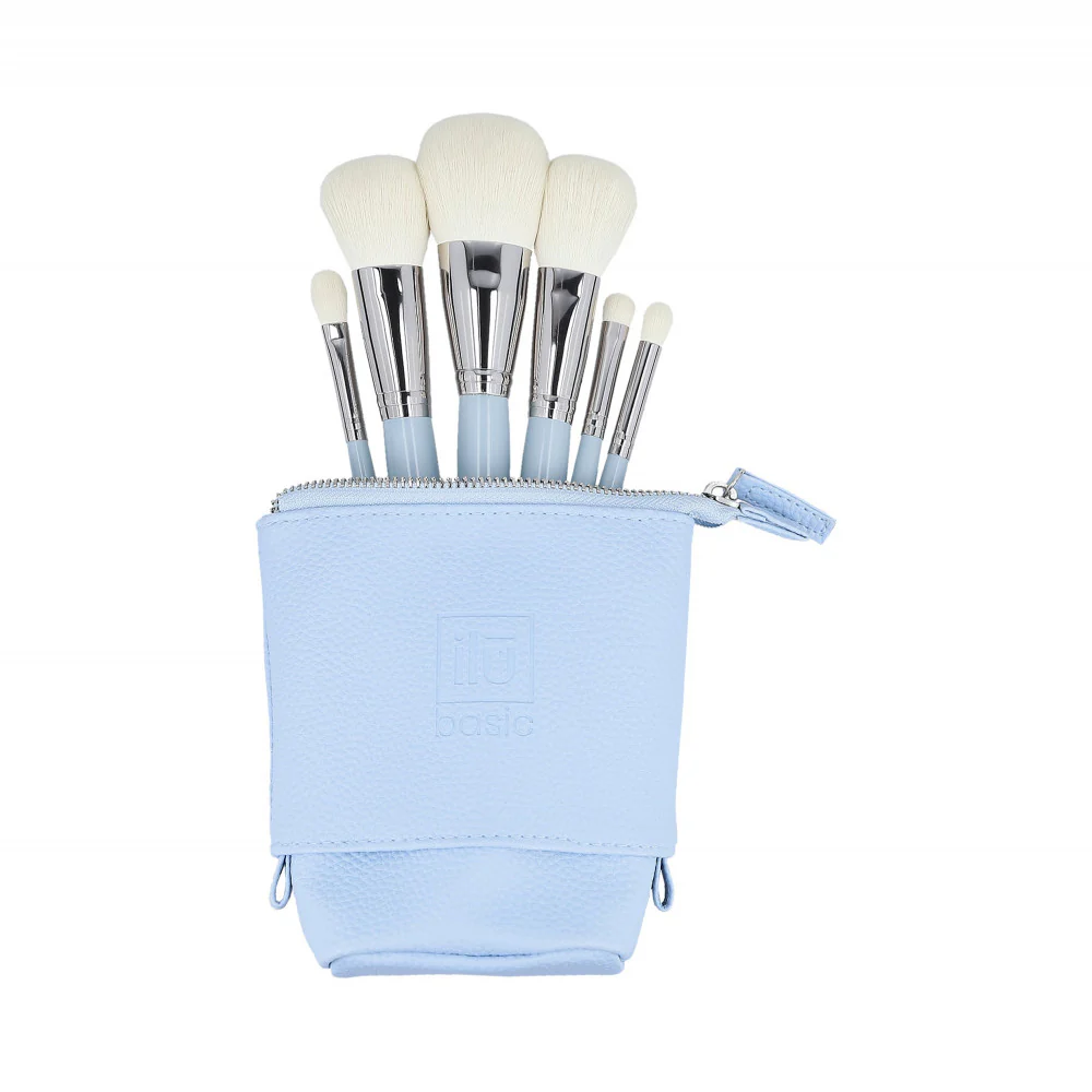 ilū 6 Makeup Brushes + Case Set Blue - set di pennelli