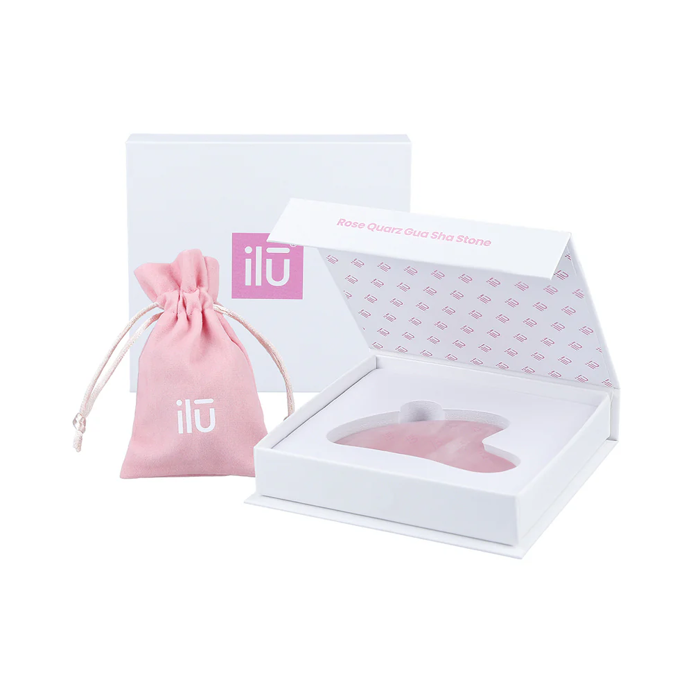 Ilū Make Up Rose Quartz Gua Sha Stone - pietra gua sha quarzo rosa - Image 2