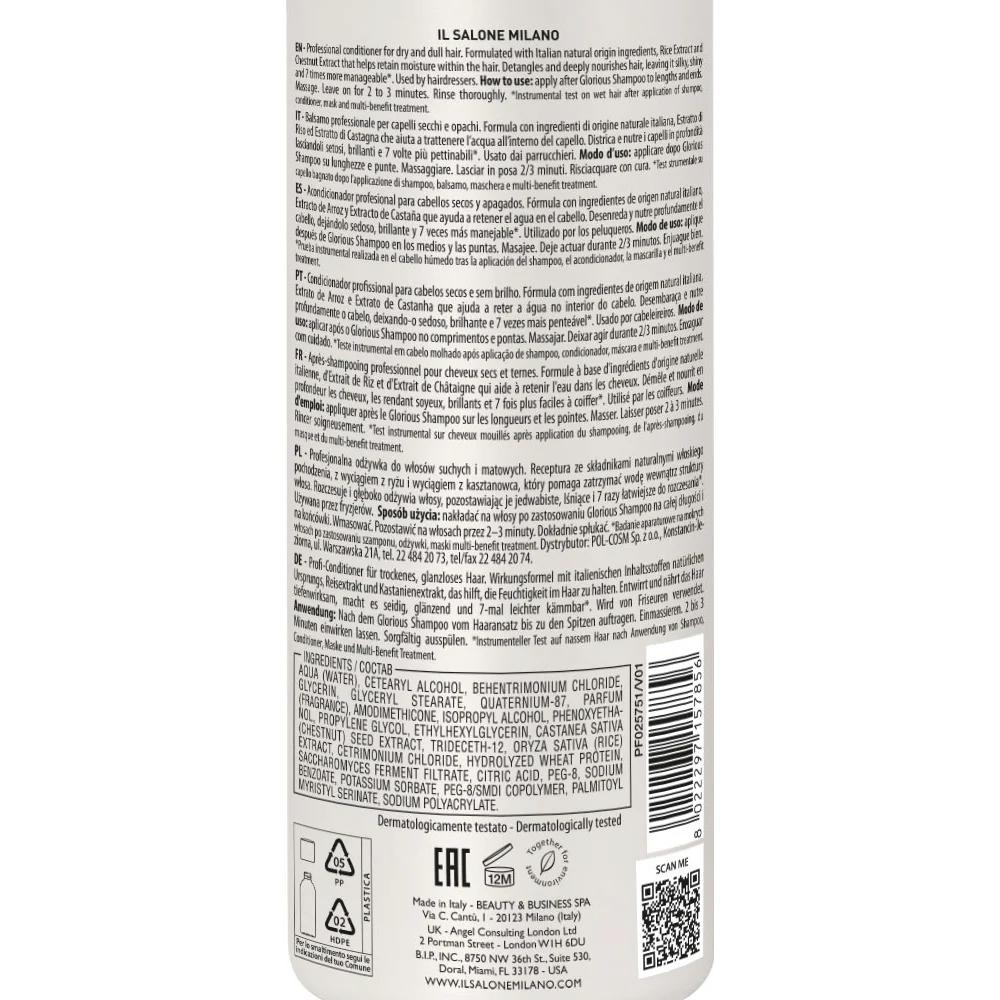 Il Salone Milano Glorious Conditioner 500ml - balsamo per capelli secchi e spenti - Image 4