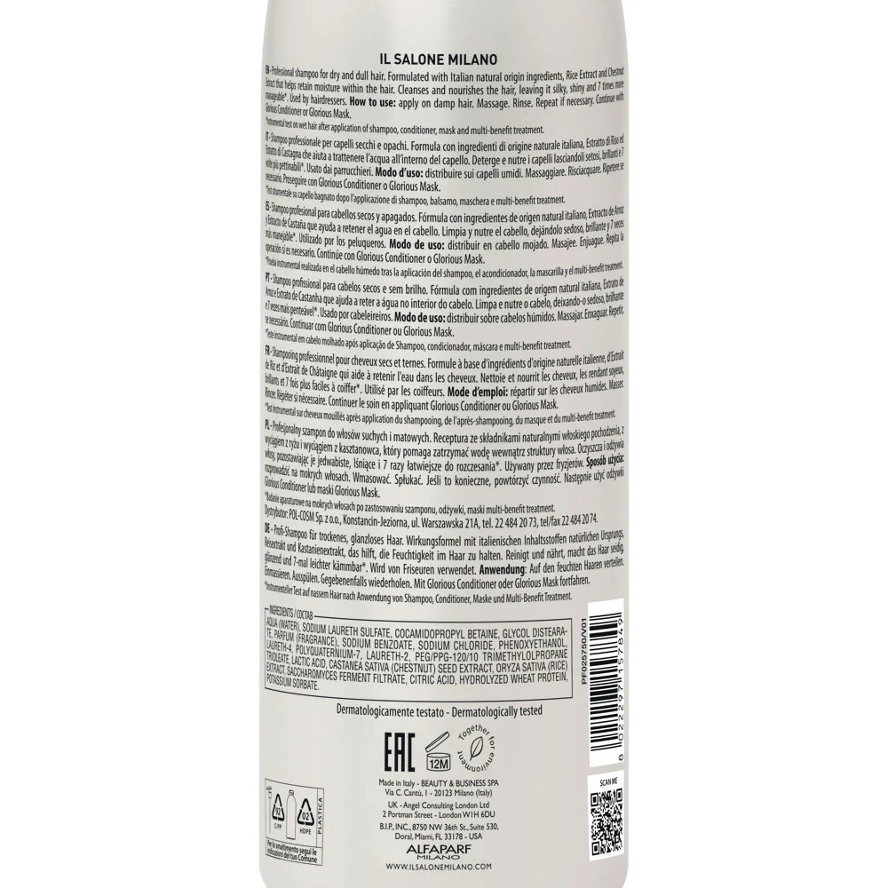 Il Salone Milano Glorious Shampoo 1000ml - shampoo per capelli secchi e opachi - Image 3