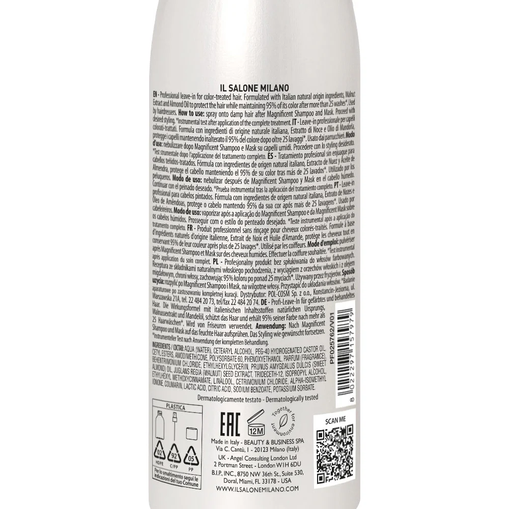 Il Salone Milano Magnificent Leave-In Spray 200ml - spray leave-in per capelli colorati e trattati - Image 4