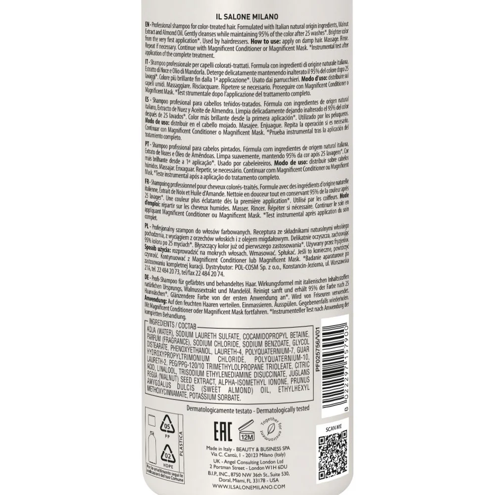 Il Salone Milano Magnificent Shampoo 500ml - shampoo per capelli colorati e trattati - Image 4