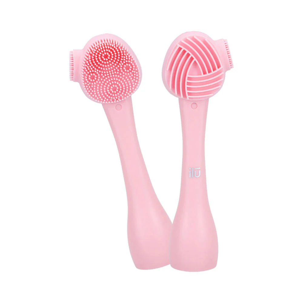ilū Skin Care Face Brush Pink - spazzola viso in silicone - Image 4