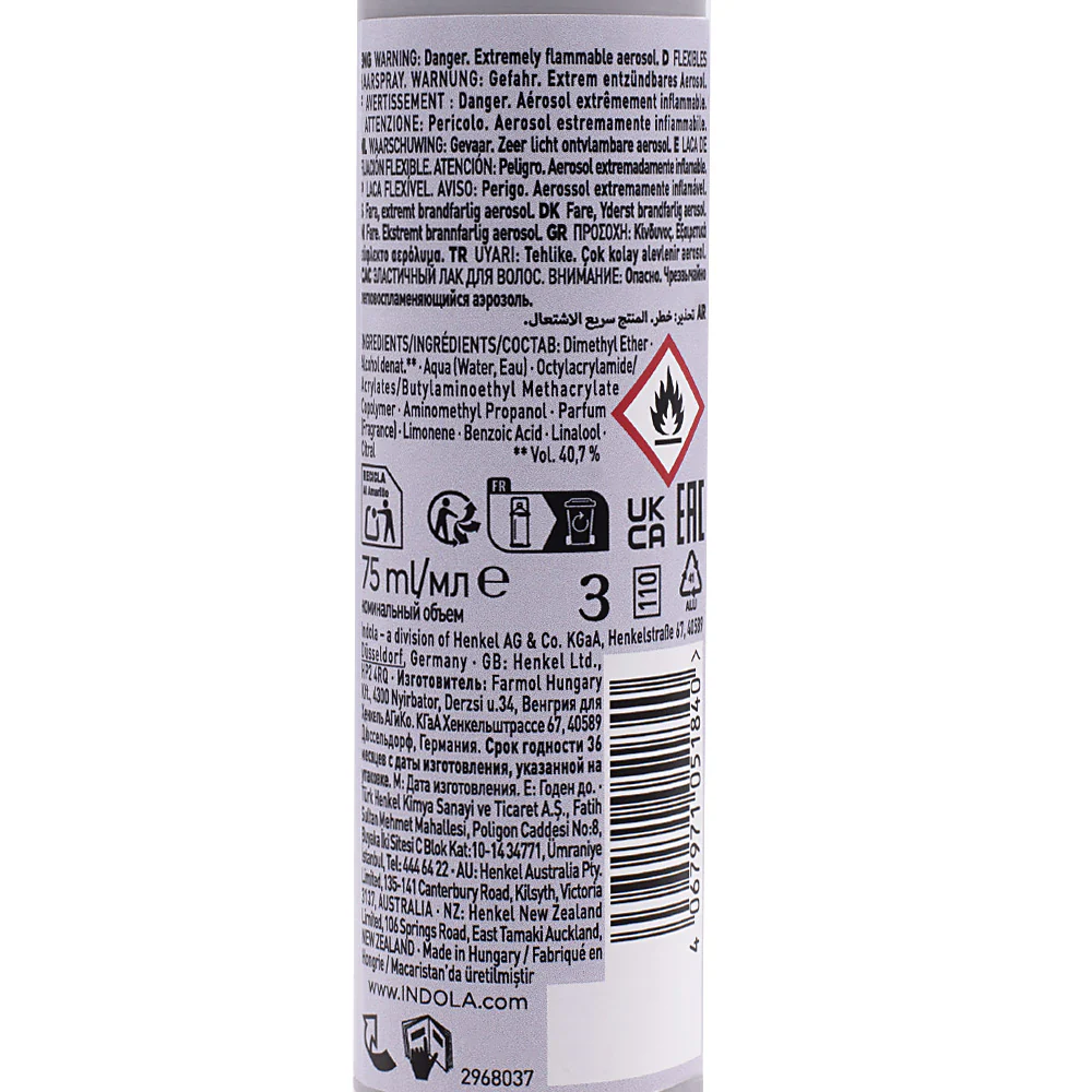 Indola Finish Flexible Hairspray 75ml - lacca tenuta flessibile - Image 2