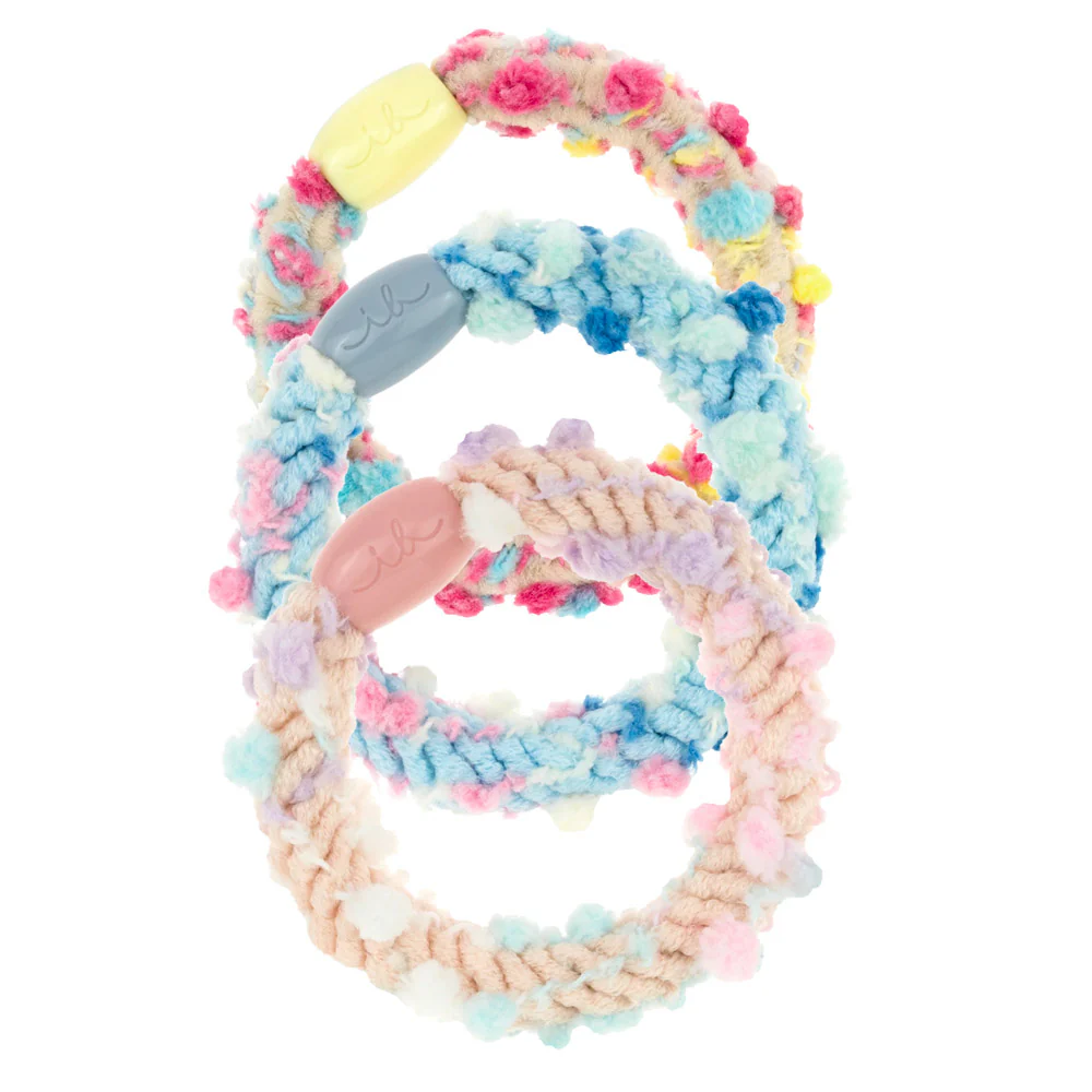 Invisibobble Twistar Kids Happy Healty Hair Pom Pom Tie 3pz - elastici in tessuto per bambini - Image 2