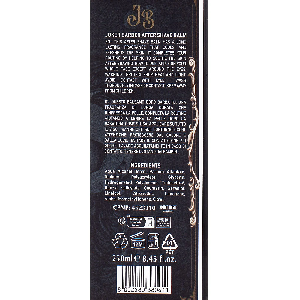 Joker Barber After Shave Balm 250ml - crema dopobarba - Image 3