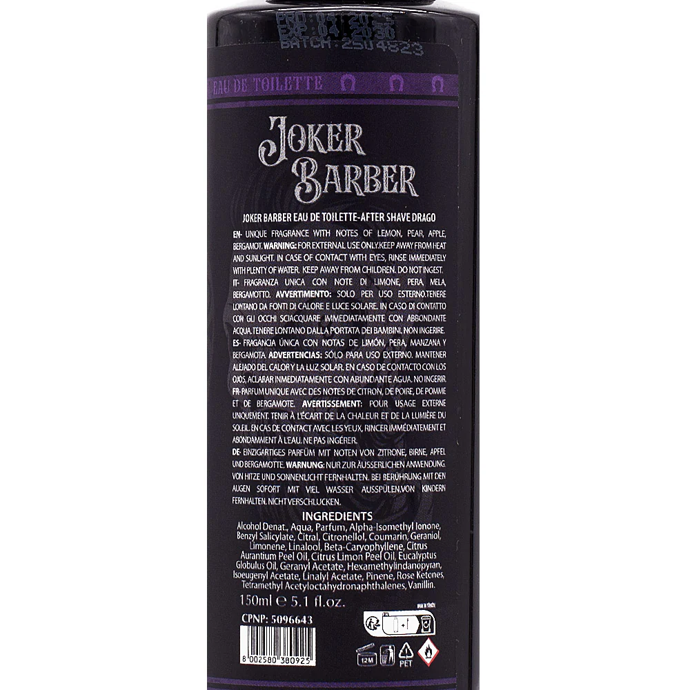 Joker Barber Eau de Toilette After Shave Drago 150ml - dopobarba profumato - Image 2