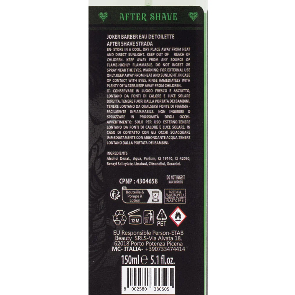 Joker Barber Eau de Toilette After Shave Strada 150ml - dopobarba profumato - Image 3