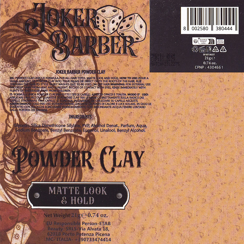 Joker Barber Powder Clay 21gr - argilla in polvere - Image 3