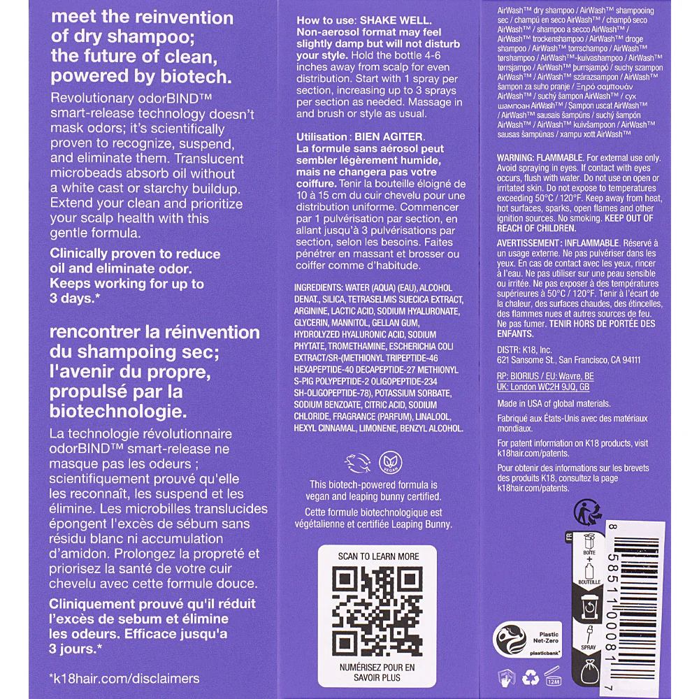 K18 Airwash Dry Shampoo 118ml - shampoo a secco - Image 3