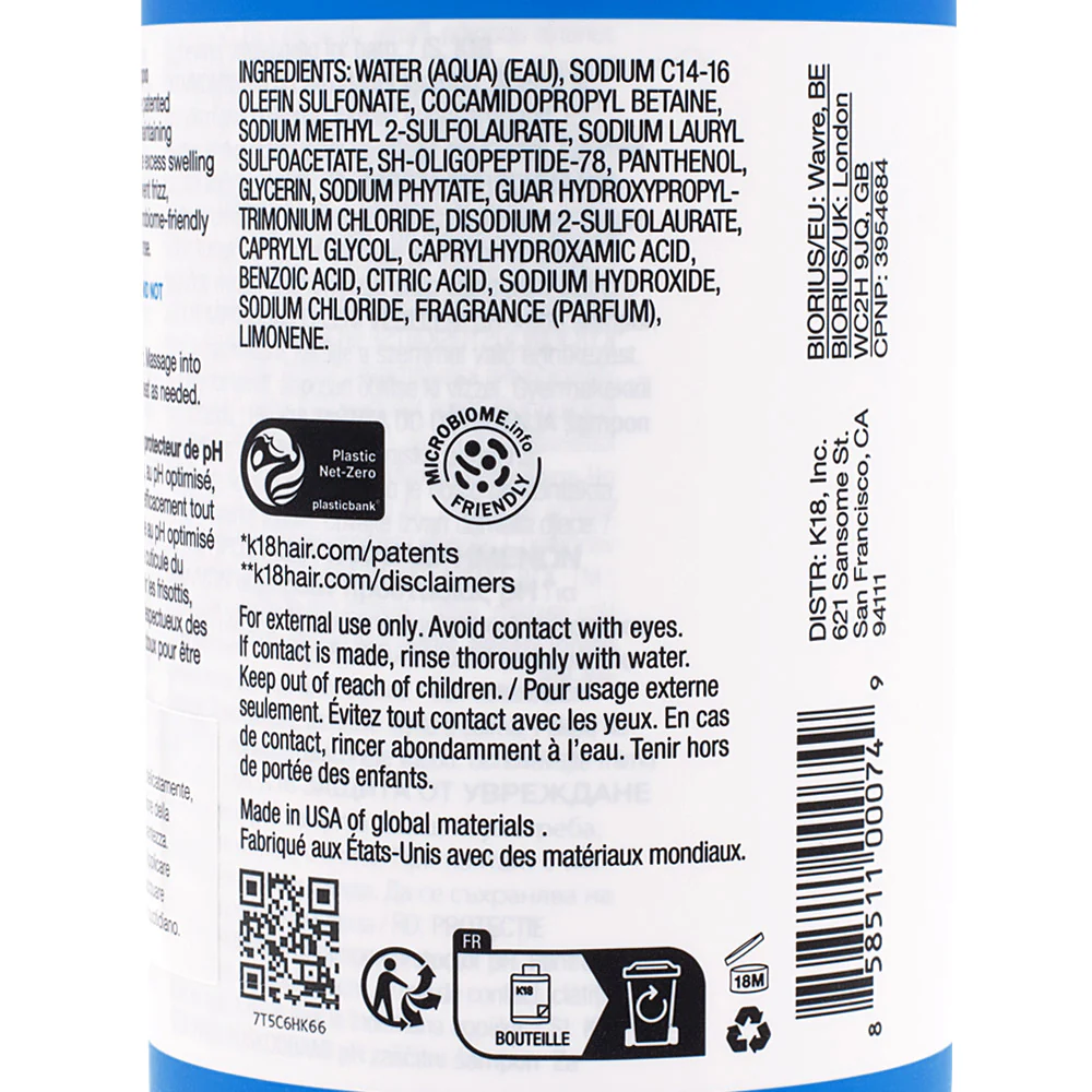 K18 Damage Shield Ph Protective Shampoo 250ml - shampoo protettivo anticrespo - Image 3