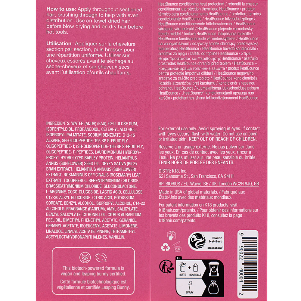 K18 Heatbounce Conditioning Heat Protectant 118ml - termoprotettore - Image 4