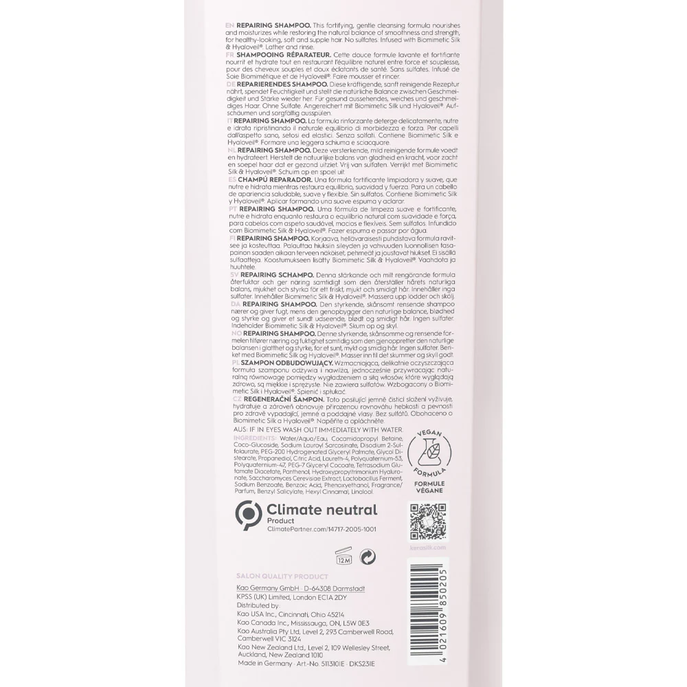 Kerasilk Essentials Repairing Shampoo 750ml - shampoo fortificante - Image 2