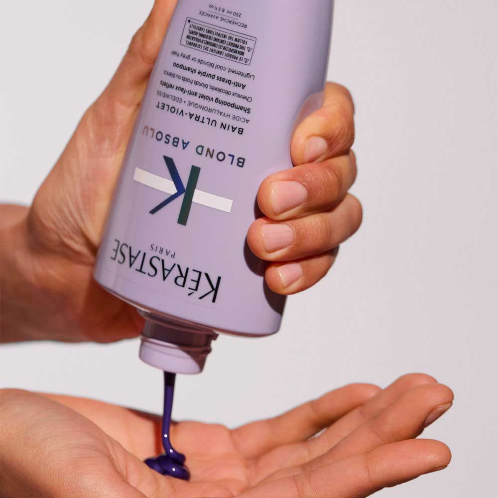 Kerastase Blond Absolu Bain Ultra Violet 250ml - shampoo antigiallo per capelli biondi, grigi, bianchi e platino - Image 3