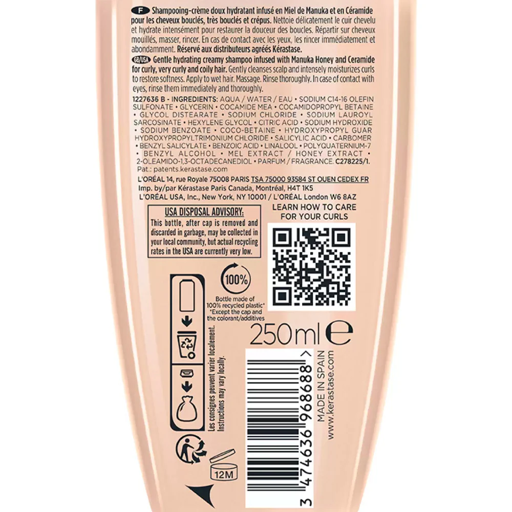Kerastase Curl Manifesto Bain Hydratation Douceur 250ml - shampoo per capelli ricci - Image 7