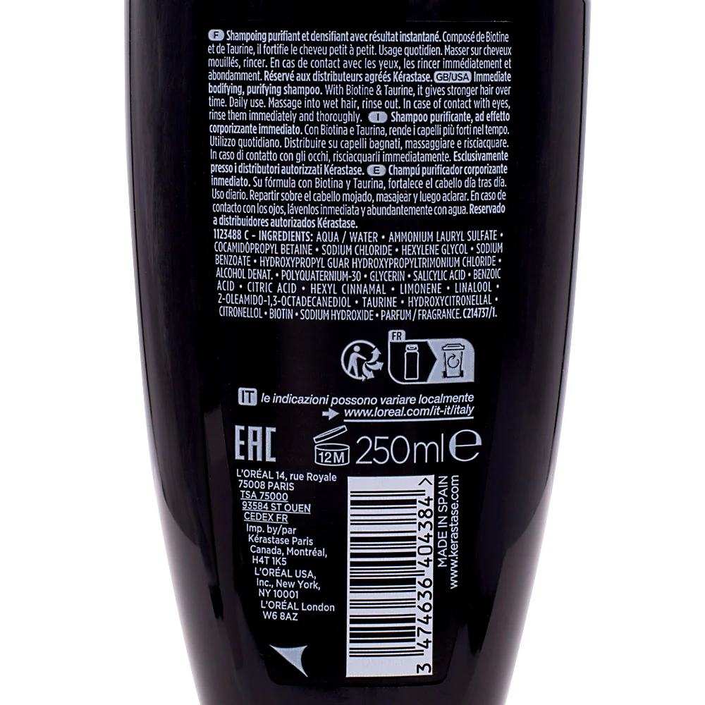 Kerastase Densifique Bain Densitè Homme 250ml - shampoo densificante uomo capelli fini e diradati - Image 2