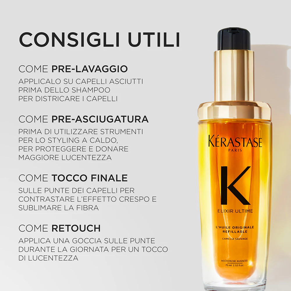 Kerastase Elixir Ultime L'Huile Originale Refill 75ml - ricarica olio idratante anticrespo - Image 8
