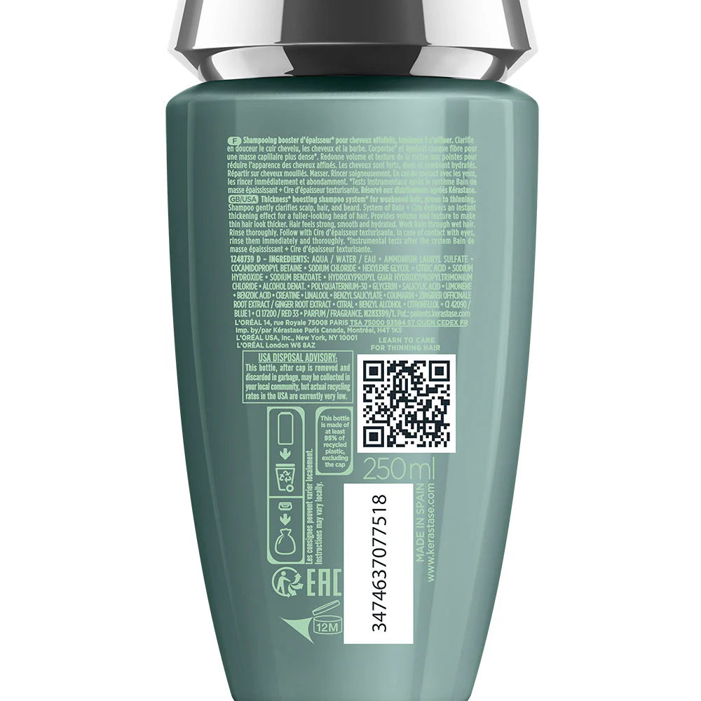 Kerastase Genesis Homme Bain Masse Epaississant 250ml - shampoo ispessente - Image 5