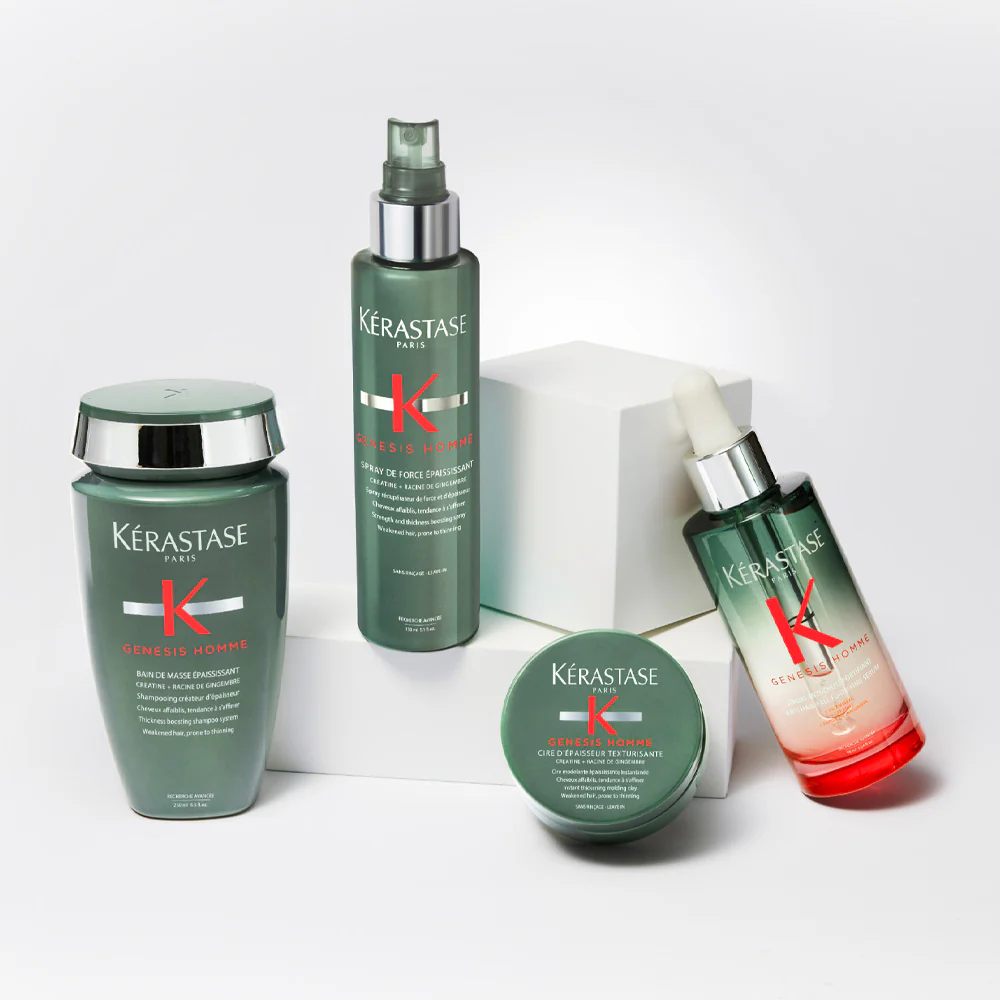 Kerastase Genesis Homme Bain Masse Epaississant 250ml Spray 150ml Serum 90ml Cire D' Epaisseur Texturisante 75ml - Image 2