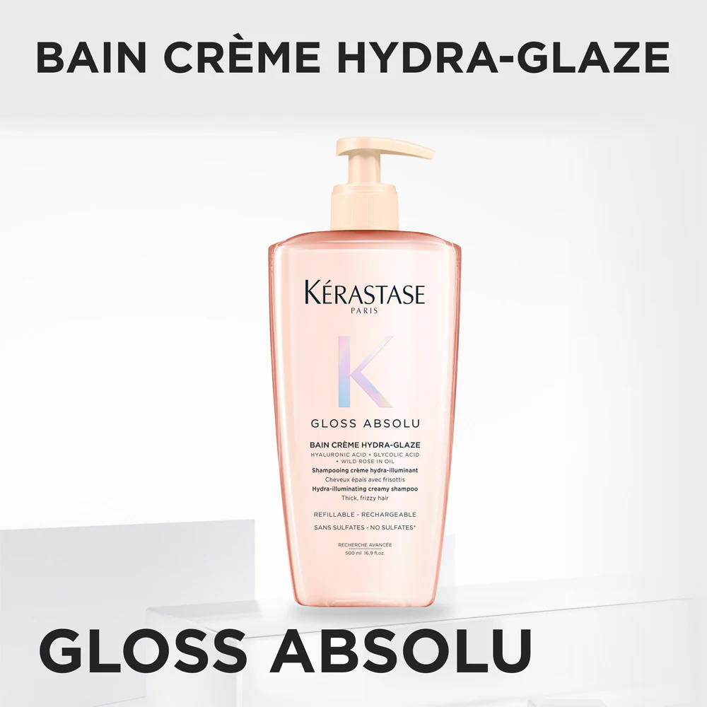 Kerastase Gloss Absolu Bain Creme Hydra Glaze 500ml - shampoo illuminante capelli spessi - Image 3