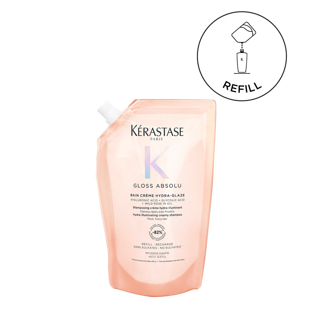 Kerastase Gloss Absolu Bain Creme Hydra Glaze Refill 500ml - ricarica shampoo illuminante capelli spessi - Image 2