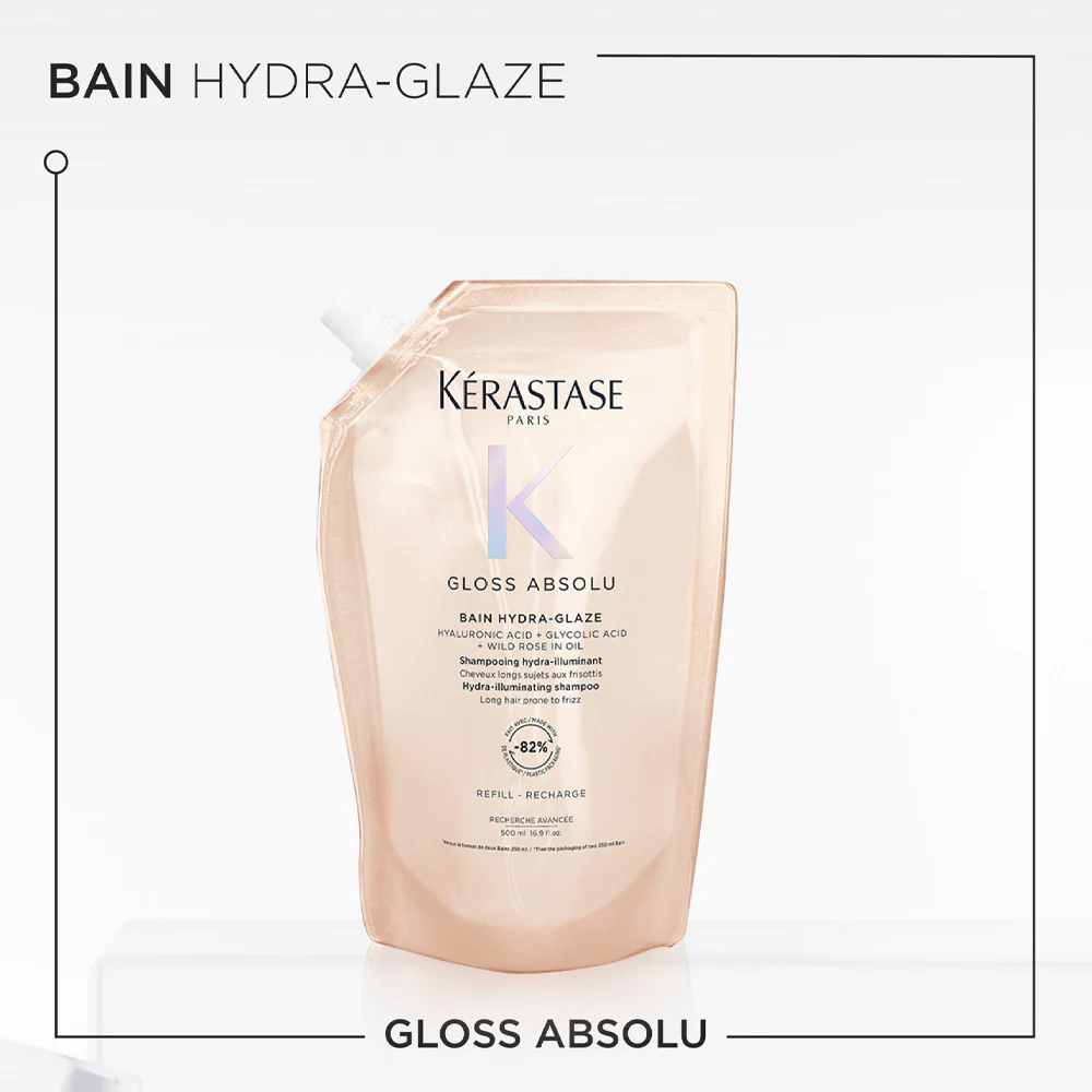 Kerastase Gloss Absolu Bain Hydra Glaze Eco-Refill 500ml - shampoo anticrespo illuminante - Image 3