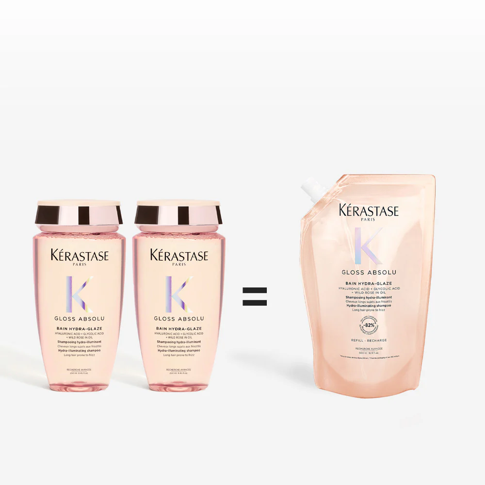 Kerastase Gloss Absolu Bain Hydra Glaze Eco-Refill 500ml - shampoo anticrespo illuminante - Image 4