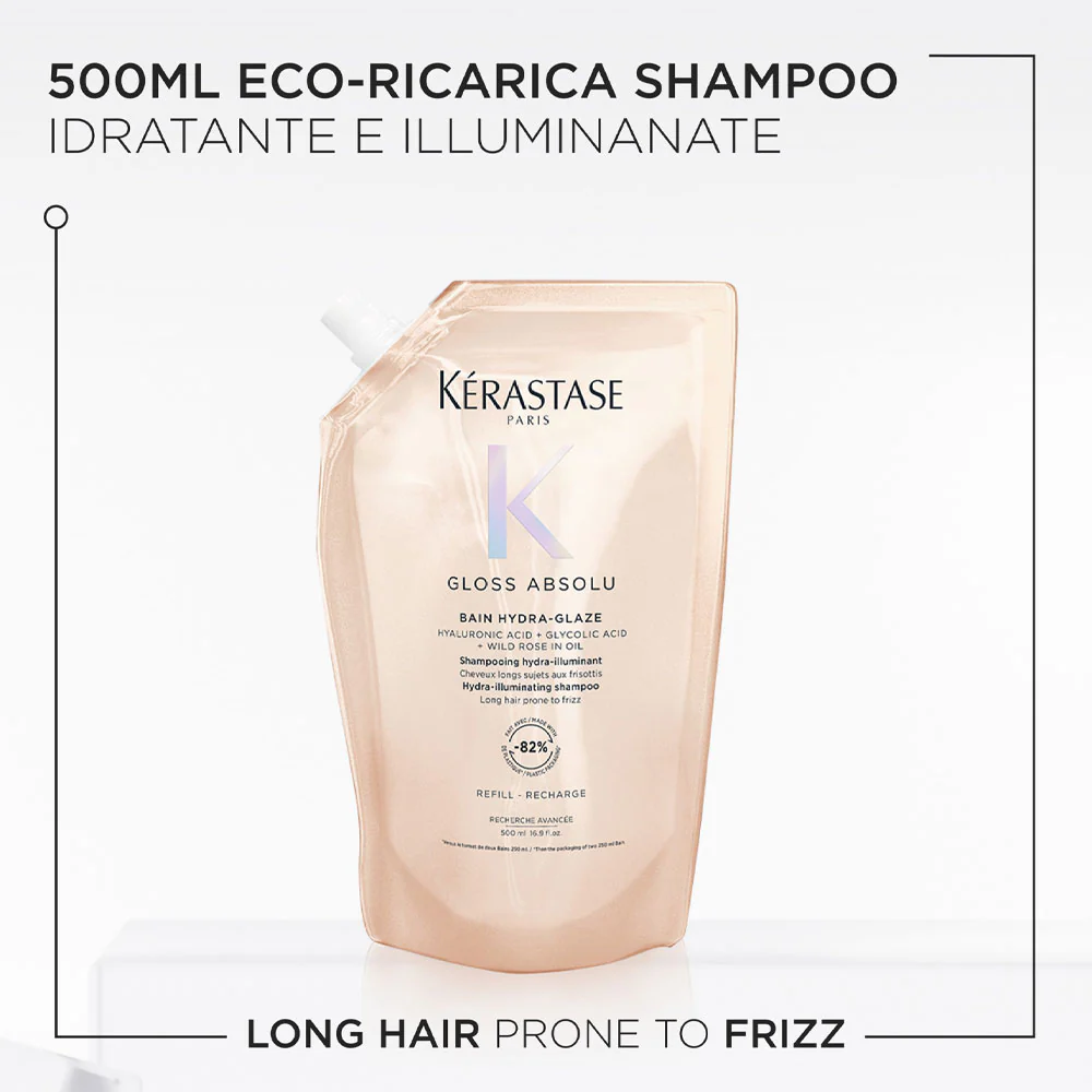Kerastase Gloss Absolu Bain Hydra Glaze Eco-Refill 500ml - shampoo anticrespo illuminante - Image 6